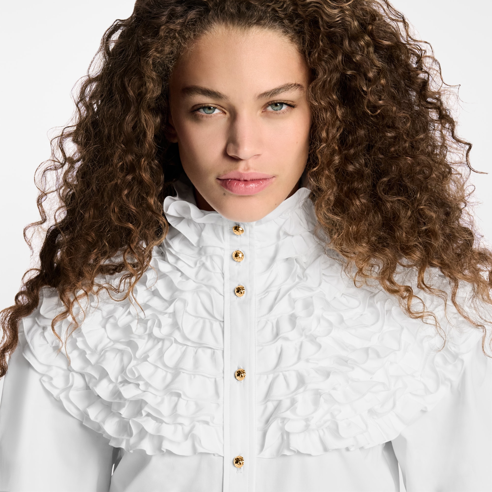 Louis Vuitton フリル襟シャツ 38 Ruffle Neck Shirt - Women - Ready-to-Wear | LOUIS VUITTON ®